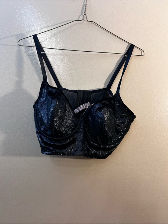 Victoria's Secret Other - Victoria's Secret Black Shimmery Longline Underwire Bra